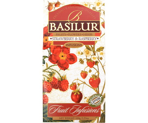 Basilur Strawberry & Raspberry Infusion - 100g Loose Leaf Fruit Tea