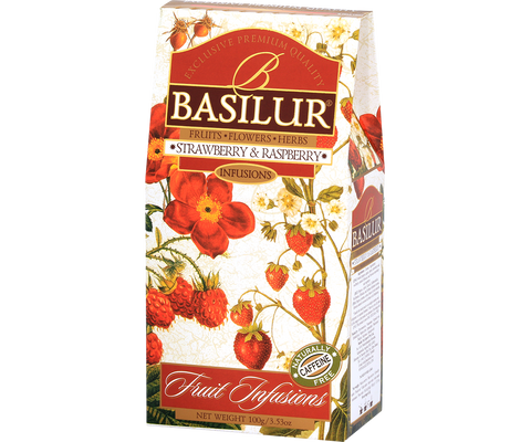 Basilur Strawberry & Raspberry Infusion - 100g Loose Leaf Fruit Tea