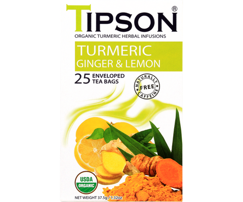 Organic Turmeric Ginger & Lemon - 25 Enveloped Tea Bags