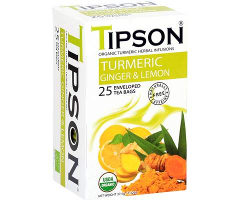 Organic Turmeric Ginger & Lemon - 25 Enveloped Tea Bags