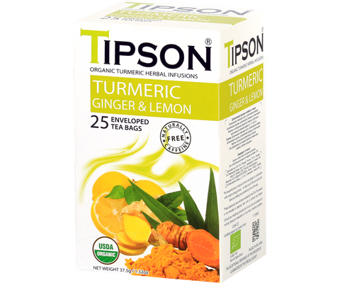 Organic Turmeric Ginger & Lemon - 25 Enveloped Tea Bags
