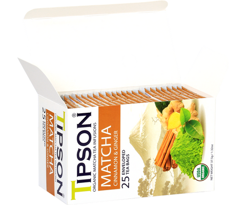 Organic Matcha Cinnamon & Ginger - 25 Enveloped Tea Bags