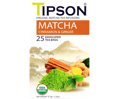 Organic Matcha Cinnamon & Ginger - 25 Enveloped Tea Bags