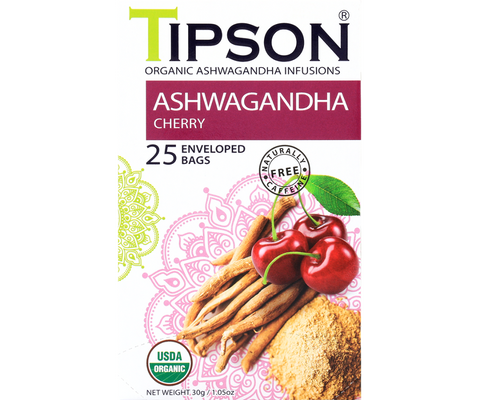Organic Ashwagandha With Cherry - 25 Enveloped Tea Bags