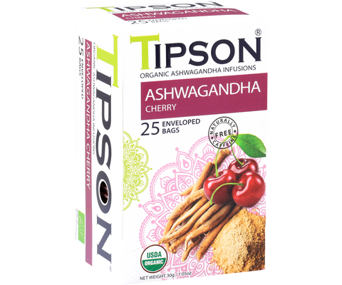 Organic Ashwagandha With Cherry - 25 Enveloped Tea Bags