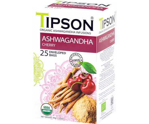 Organic Ashwagandha With Cherry - 25 Enveloped Tea Bags
