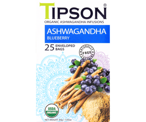 Organic Ashwagandha With Blueberry - 25 Enveloped Tea Bags