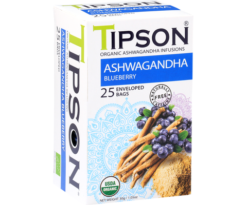 Organic Ashwagandha With Blueberry - 25 Enveloped Tea Bags