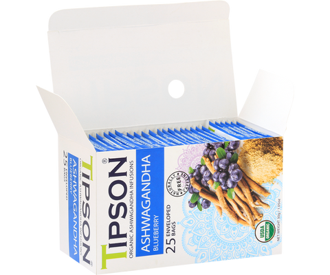Organic Ashwagandha With Blueberry - 25 Enveloped Tea Bags