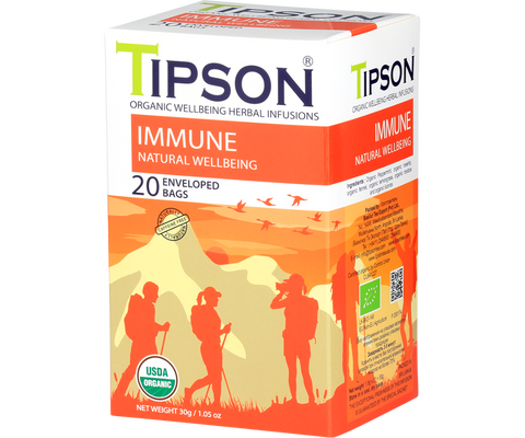 Tipson Immune - Natural Wellbeing - 20 Enveloped Tea Bags