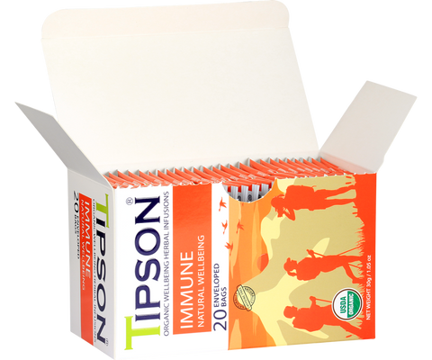 Tipson Immune - Natural Wellbeing - 20 Enveloped Tea Bags