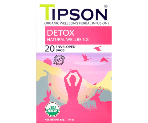 Tipson Detox - Natural Wellbeing - 20 Enveloped Tea Bags