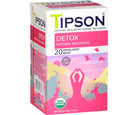 Tipson Detox - Natural Wellbeing - 20 Enveloped Tea Bags