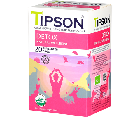 Tipson Detox - Natural Wellbeing - 20 Enveloped Tea Bags