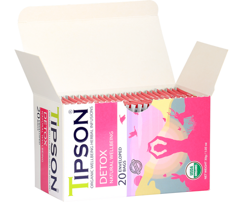 Tipson Detox - Natural Wellbeing - 20 Enveloped Tea Bags