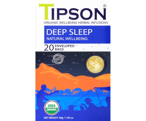 Tipson Deep Sleep - Natural Wellbeing - 20 Enveloped Tea Bags
