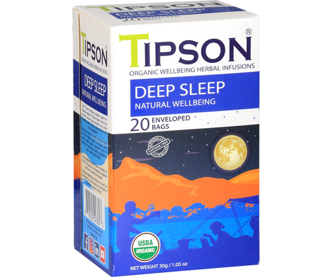 Tipson Deep Sleep - Natural Wellbeing - 20 Enveloped Tea Bags