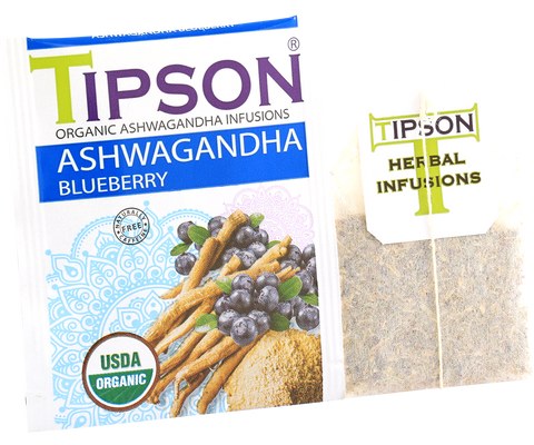 Organic Ashwagandha With Blueberry - 25 Enveloped Tea Bags