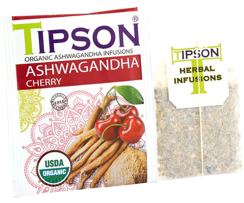Organic Ashwagandha With Cherry - 25 Enveloped Tea Bags
