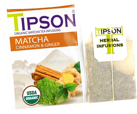Organic Matcha Cinnamon & Ginger - 25 Enveloped Tea Bags